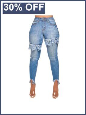 Skinny Jeans High Stretch Denim Zip Fly 5 Pockets Slimming